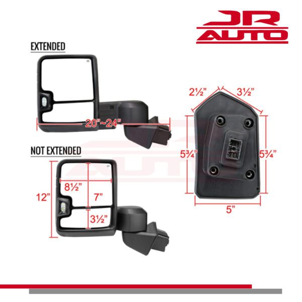 19-22 Silverado 1500 2500 - Driver & Passenger Power Towing Mirrors-Heated & Foldaway, High Quality - Image 7