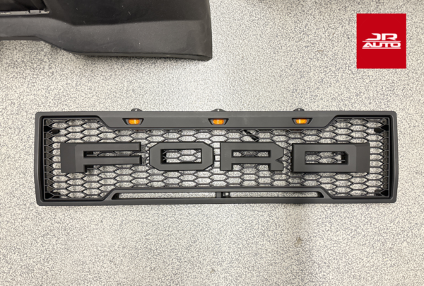 80-86 Ford F150 Bronco Raptor Grille Grill w/ Letters & LED Lights 1980-1986